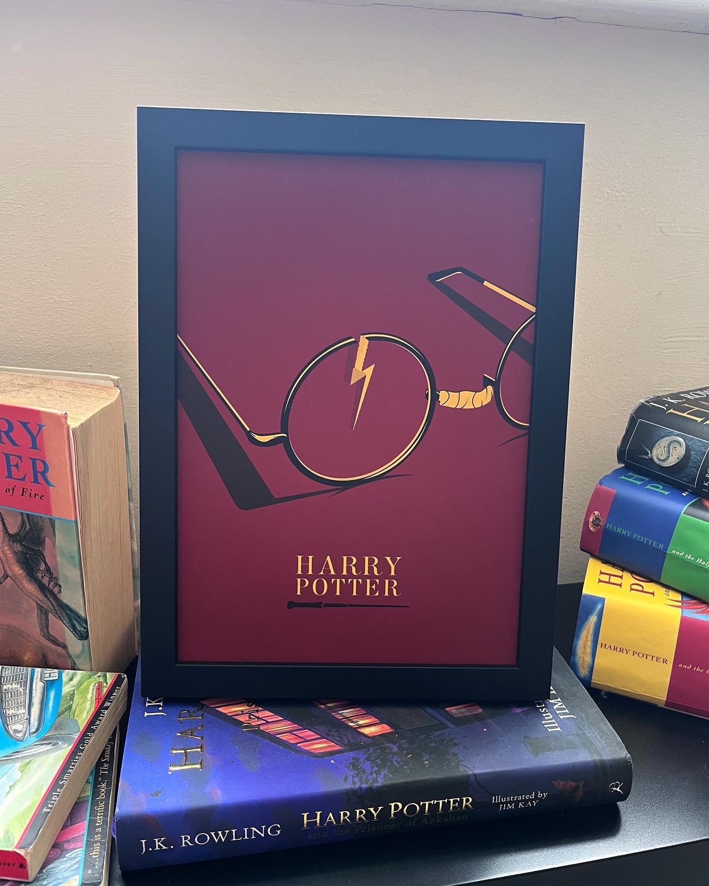 Harry Potter Poster | Alternative Minimalist Movie Poster | Lighting Bolt Scar Glasses Art