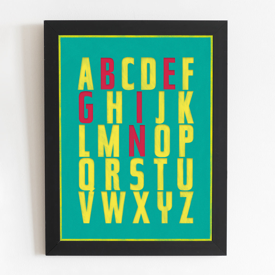 BEGIN Alphabet Motivational Poster | Typography Home Wall Art Illustrated Print
