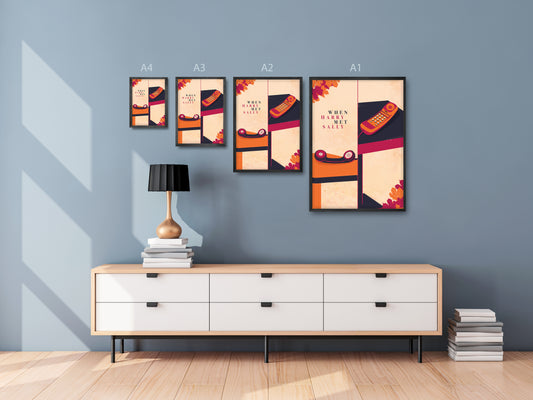 When Harry Met Sally Framed Poster | Minimalist Film Art | Romantic Comedy Movie Print