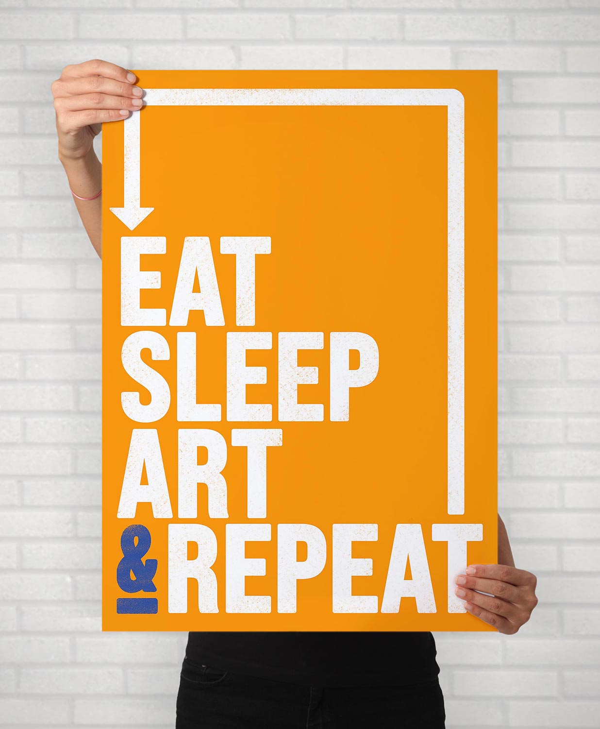 Eat Sleep Lift Repeat Print | Motivational Typography Illustrated Poster