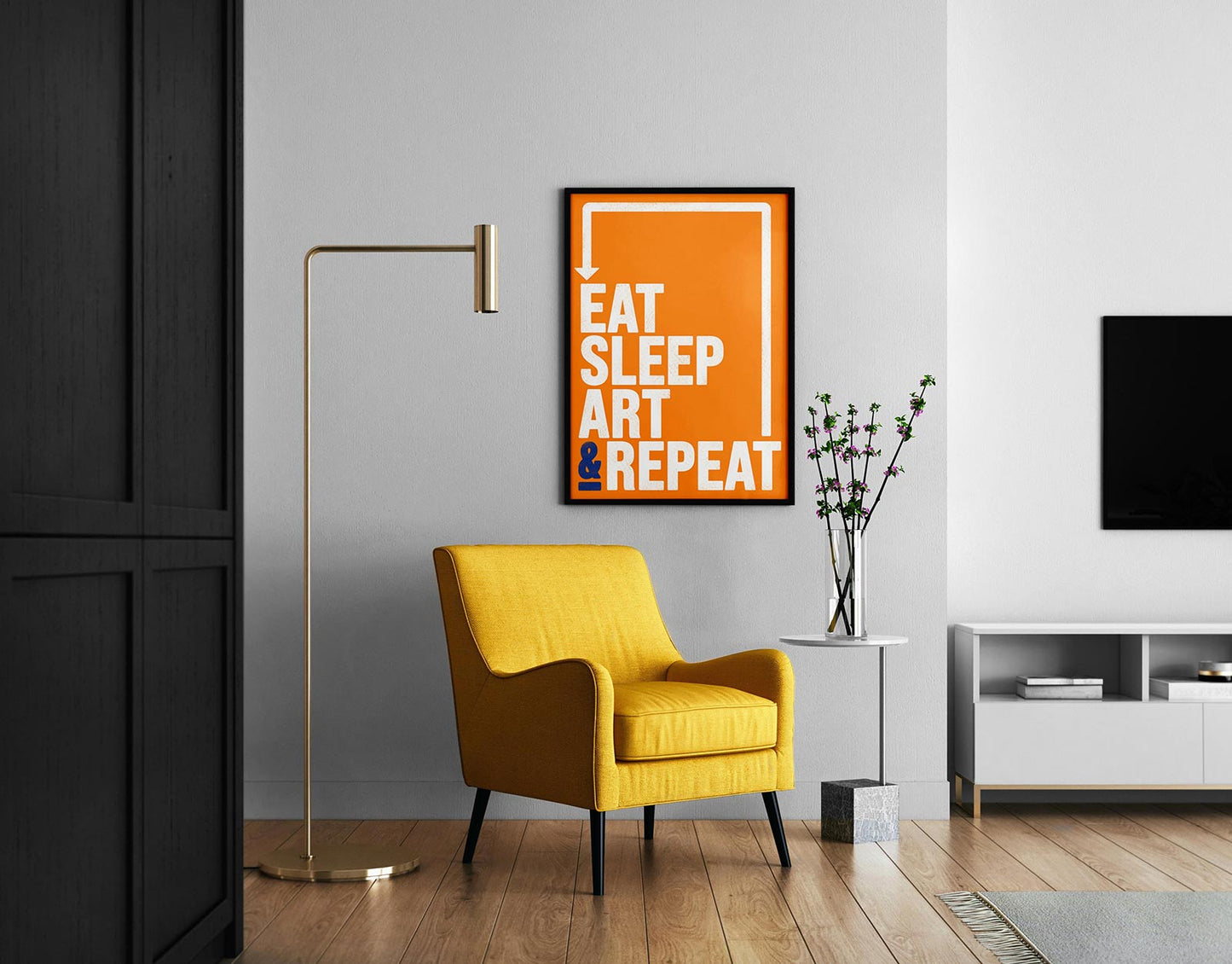 Eat Sleep Lift Repeat Print | Motivational Typography Illustrated Poster