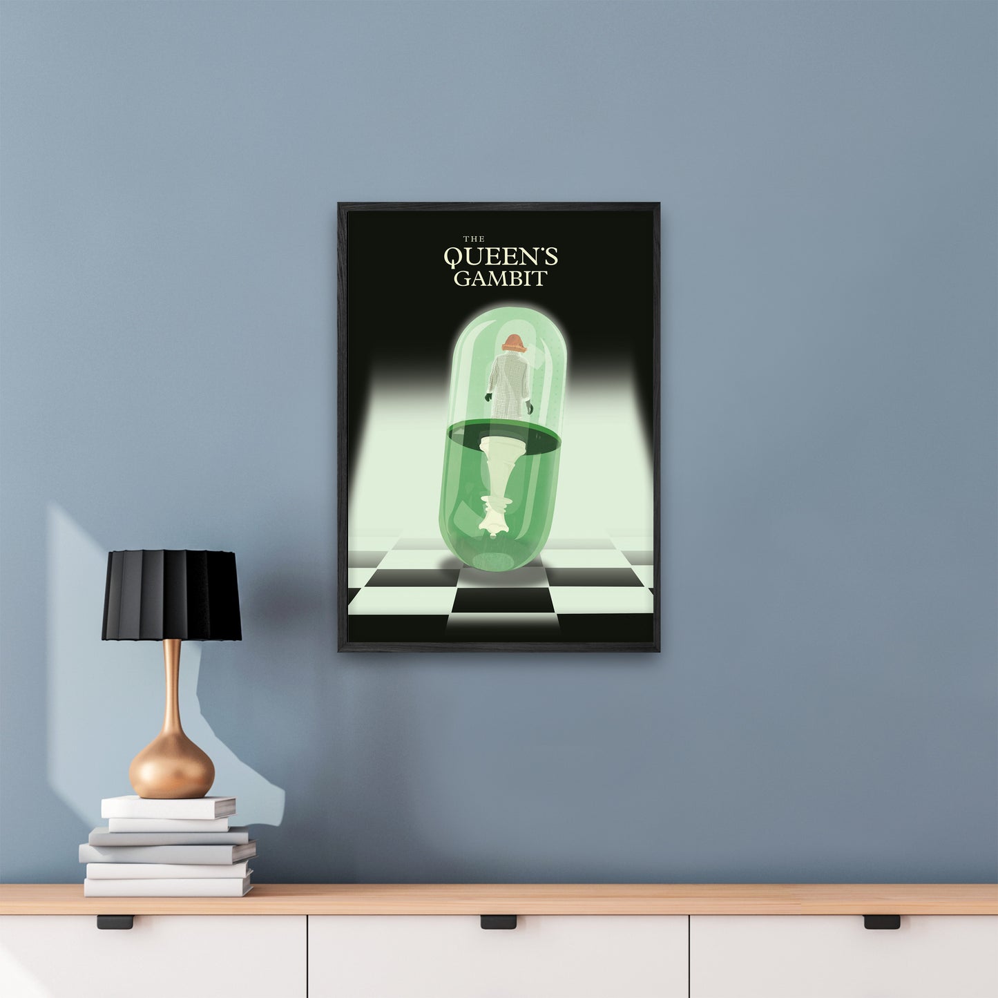 The Queen's Gambit Framed Poster | Minimalist TV Show Art | Illustrated Print