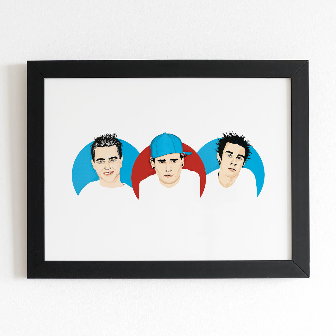 Blink 182 Poster | Minimal Pop Punk Portrait Illustrated Print | Enema Of The State