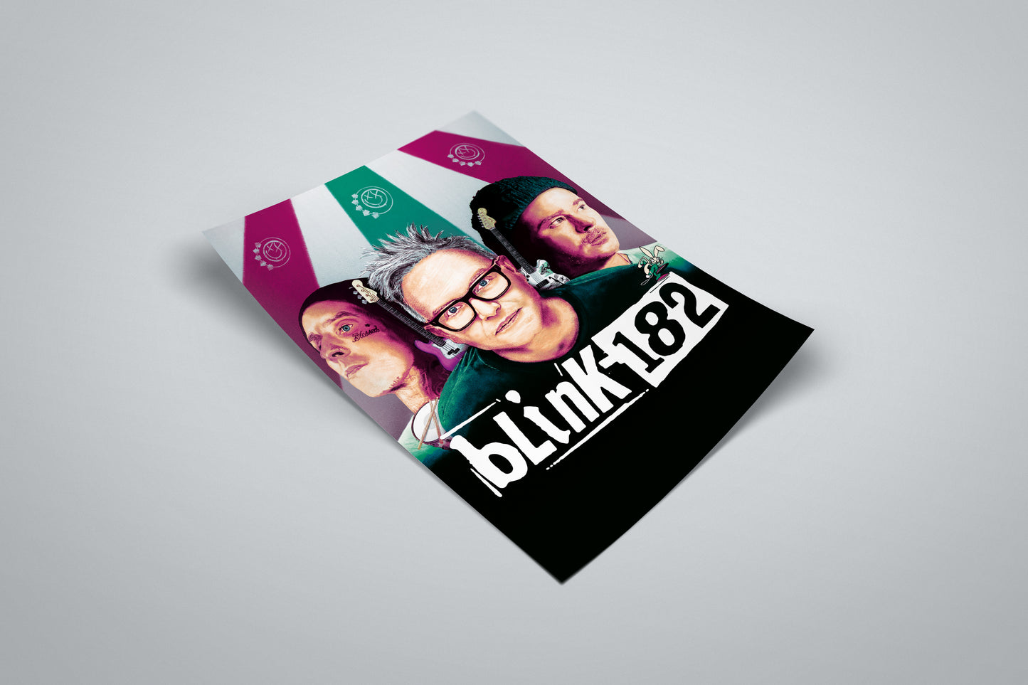 Blink 182 World Tour 2023/2024 Poster | Pop Punk Portrait | Illustrated Print | Mark, Tom and Travis Show Art