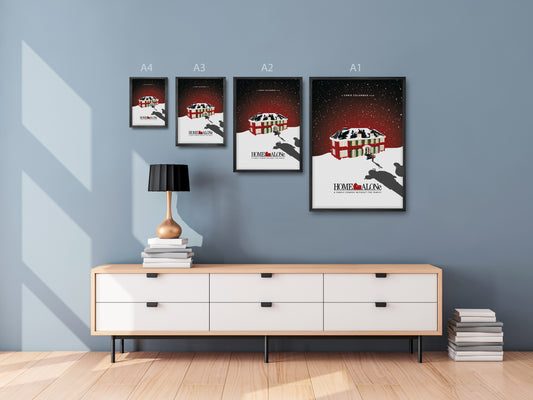Home Alone Framed Poster | Minimalist Film Art | Illustrated Movie Print