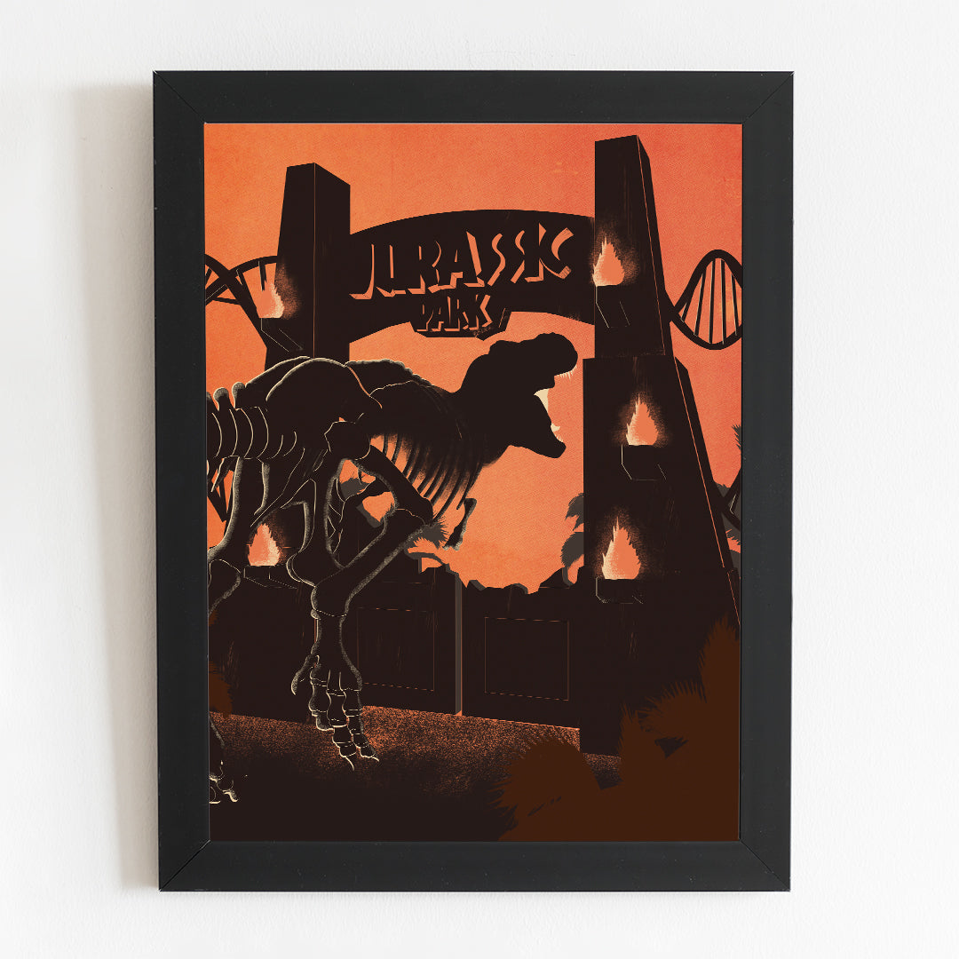 Jurassic Park Minimalist Poster | Movie Illustrated Print