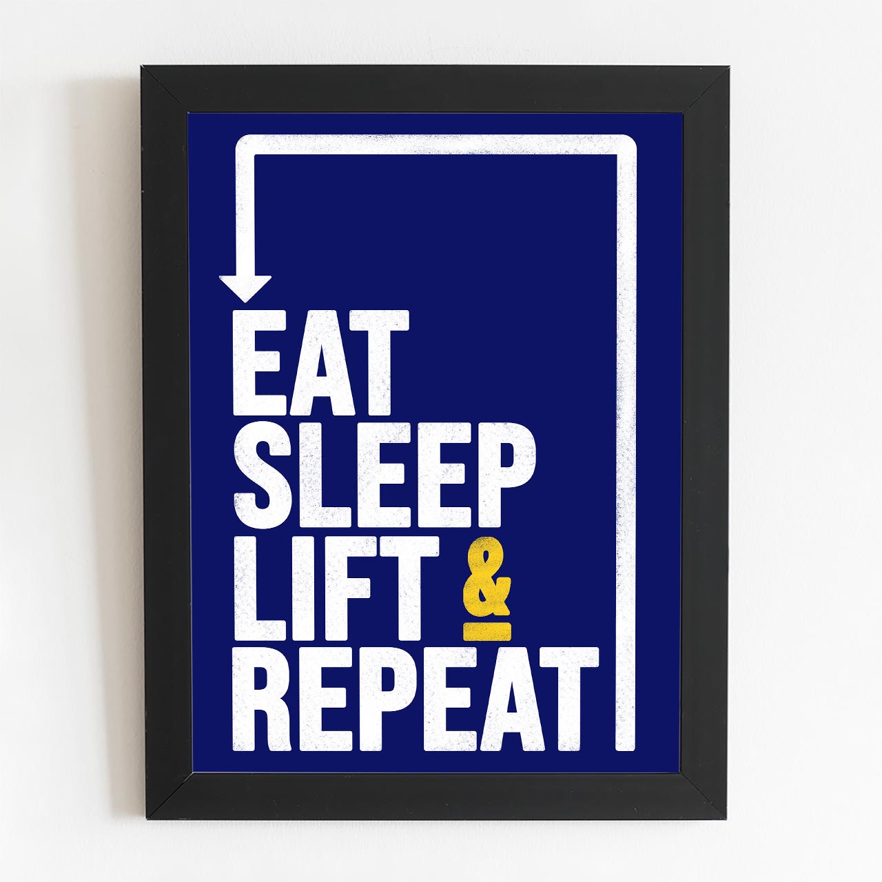 Eat Sleep Lift Repeat Print | Motivational Typography Illustrated Poster