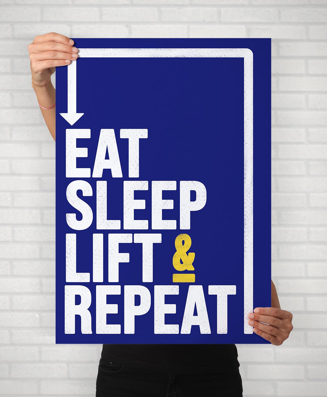 Eat Sleep Lift Repeat Print | Motivational Typography Illustrated Poster