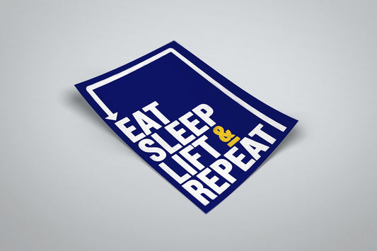Eat Sleep Lift Repeat Print | Motivational Typography Illustrated Poster
