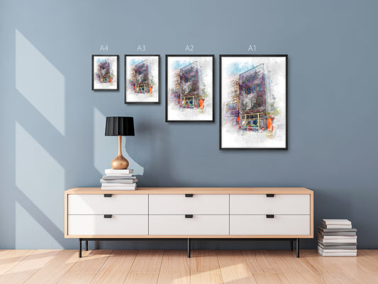 Night and Day Bar Framed Poster | Manchester Art | Illustrated Prints