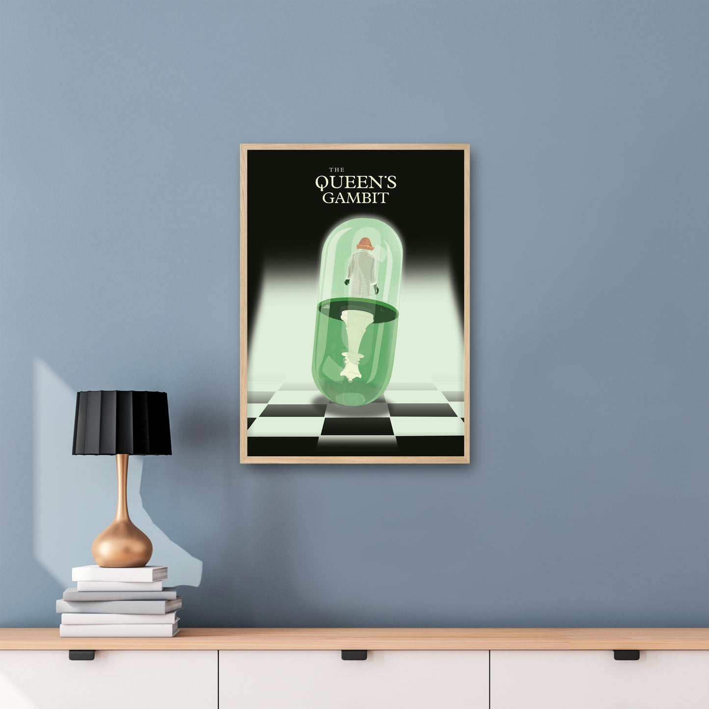 The Queen's Gambit Framed Poster | Minimalist TV Show Art | Illustrated Print