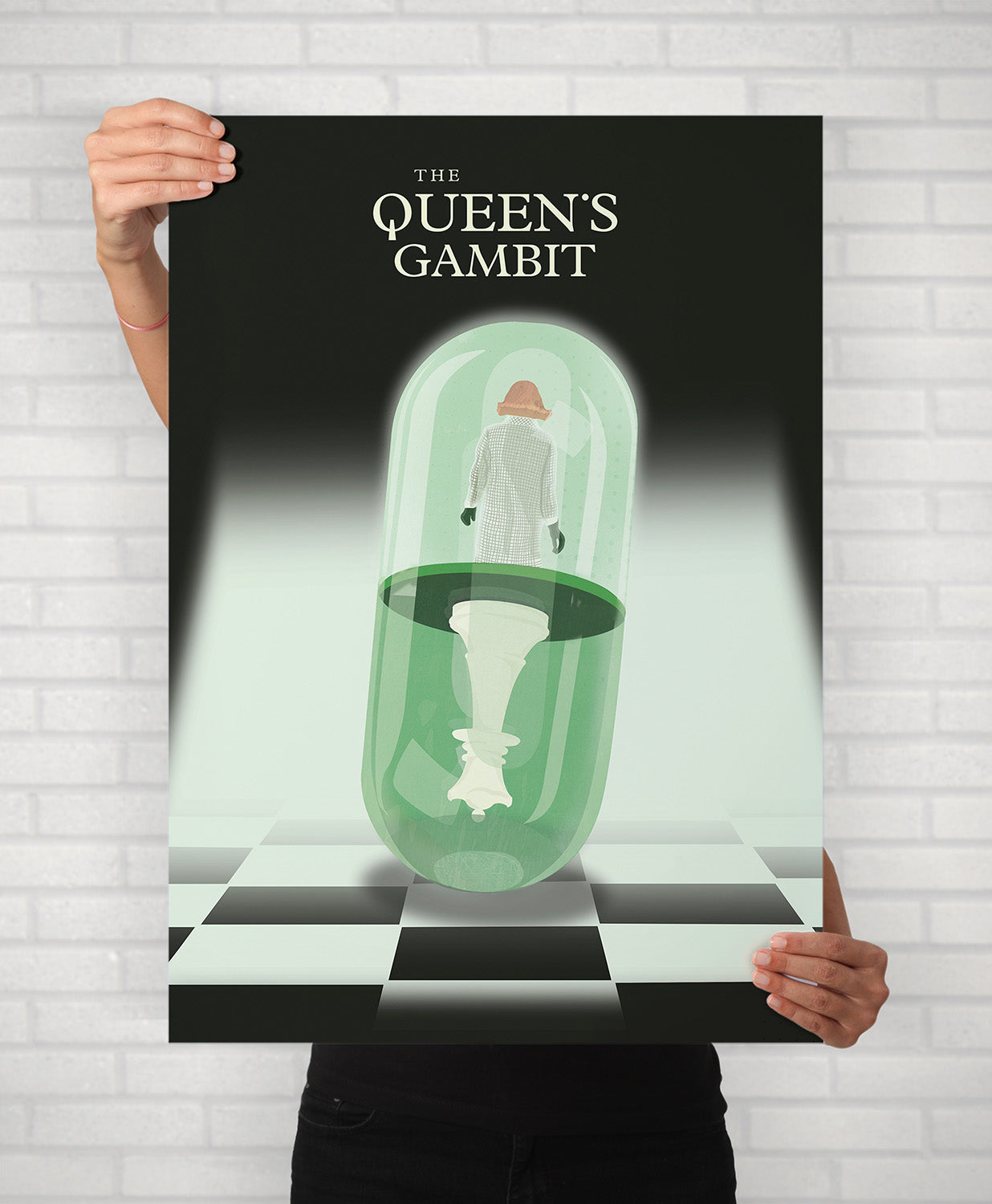 The Queen's Gambit Framed Poster | Minimalist TV Show Art | Illustrated Print
