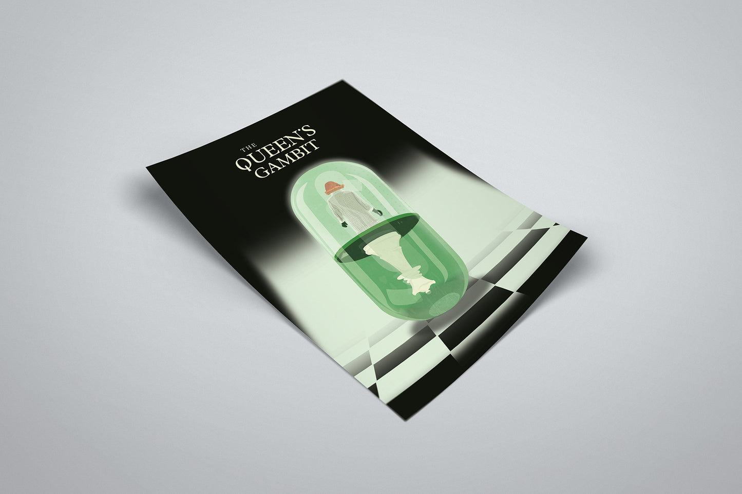 The Queen's Gambit Framed Poster | Minimalist TV Show Art | Illustrated Print