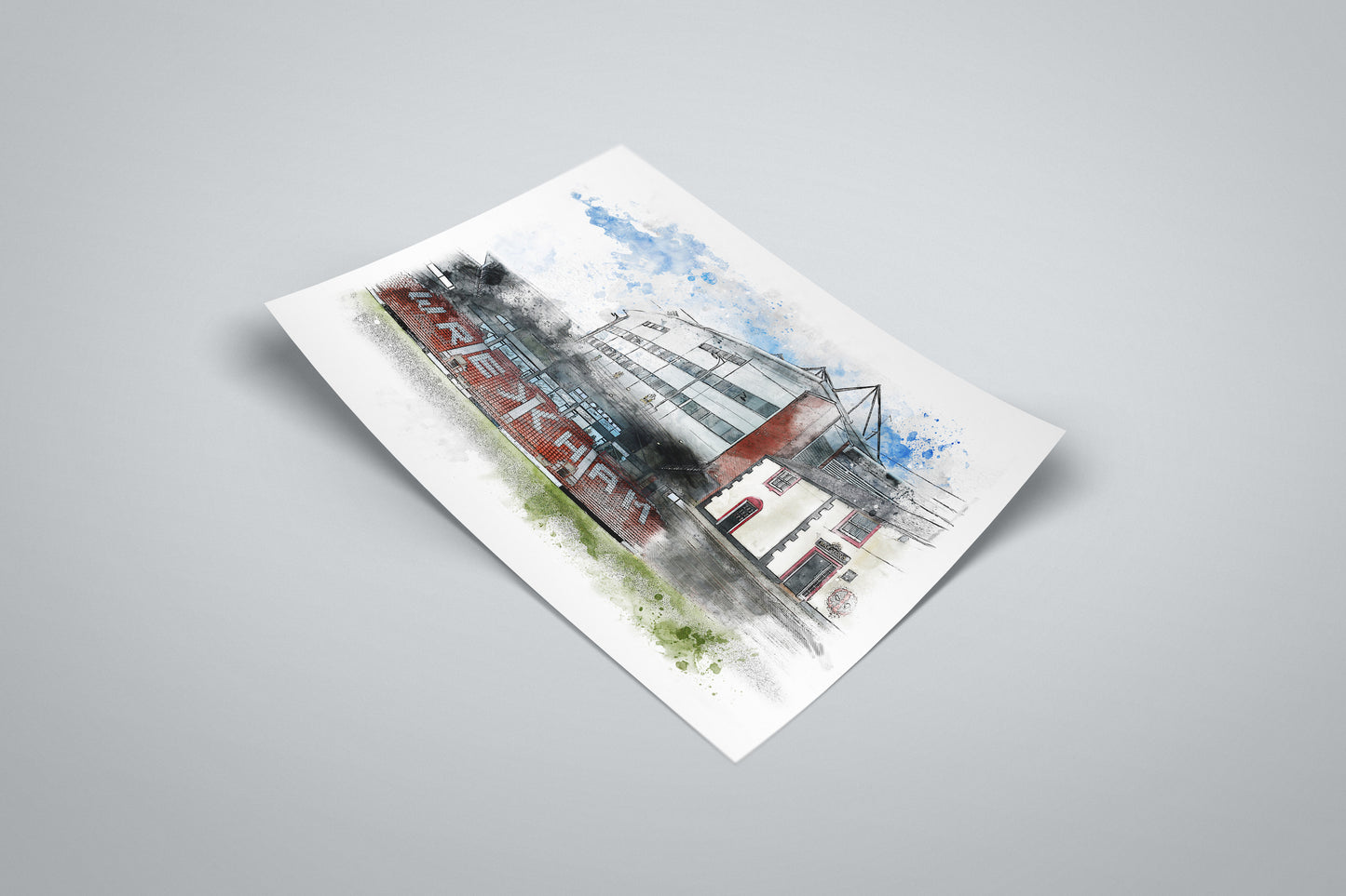 Wrexham AFC The Racecourse Ground Framed Poster |  Wrexham AFC Art | Illustrated Prints | The Turf Pub