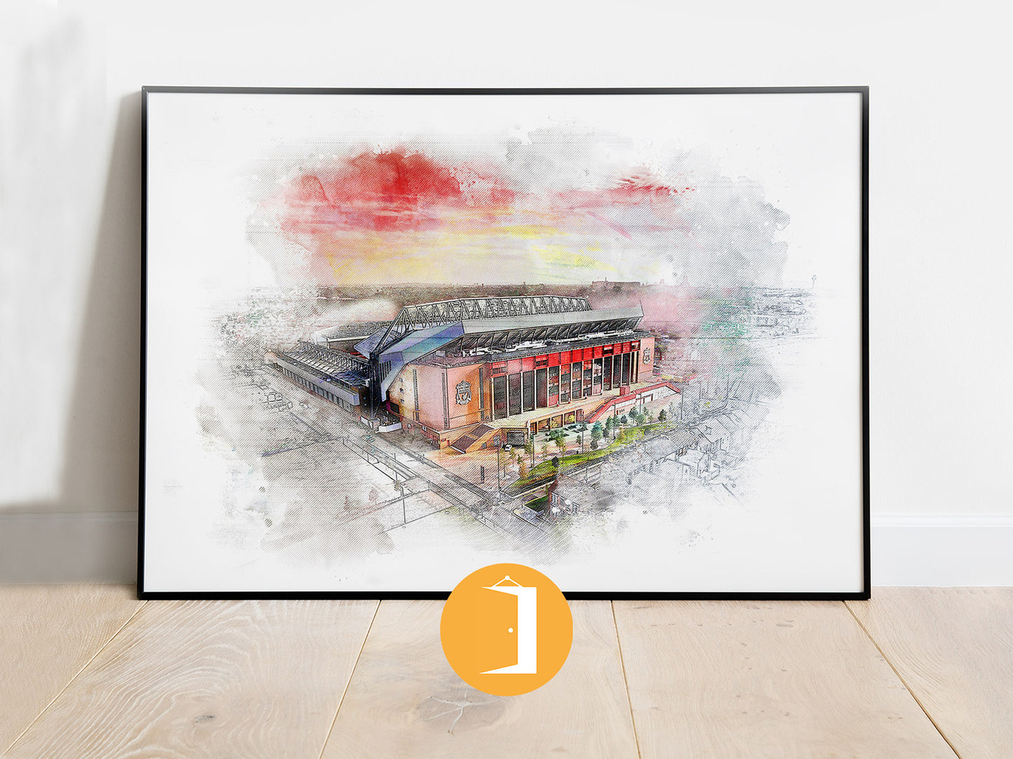 Anfield Stadium Liverpool F.C. Watercolour Illustrated Poster | LFC Stadium Print