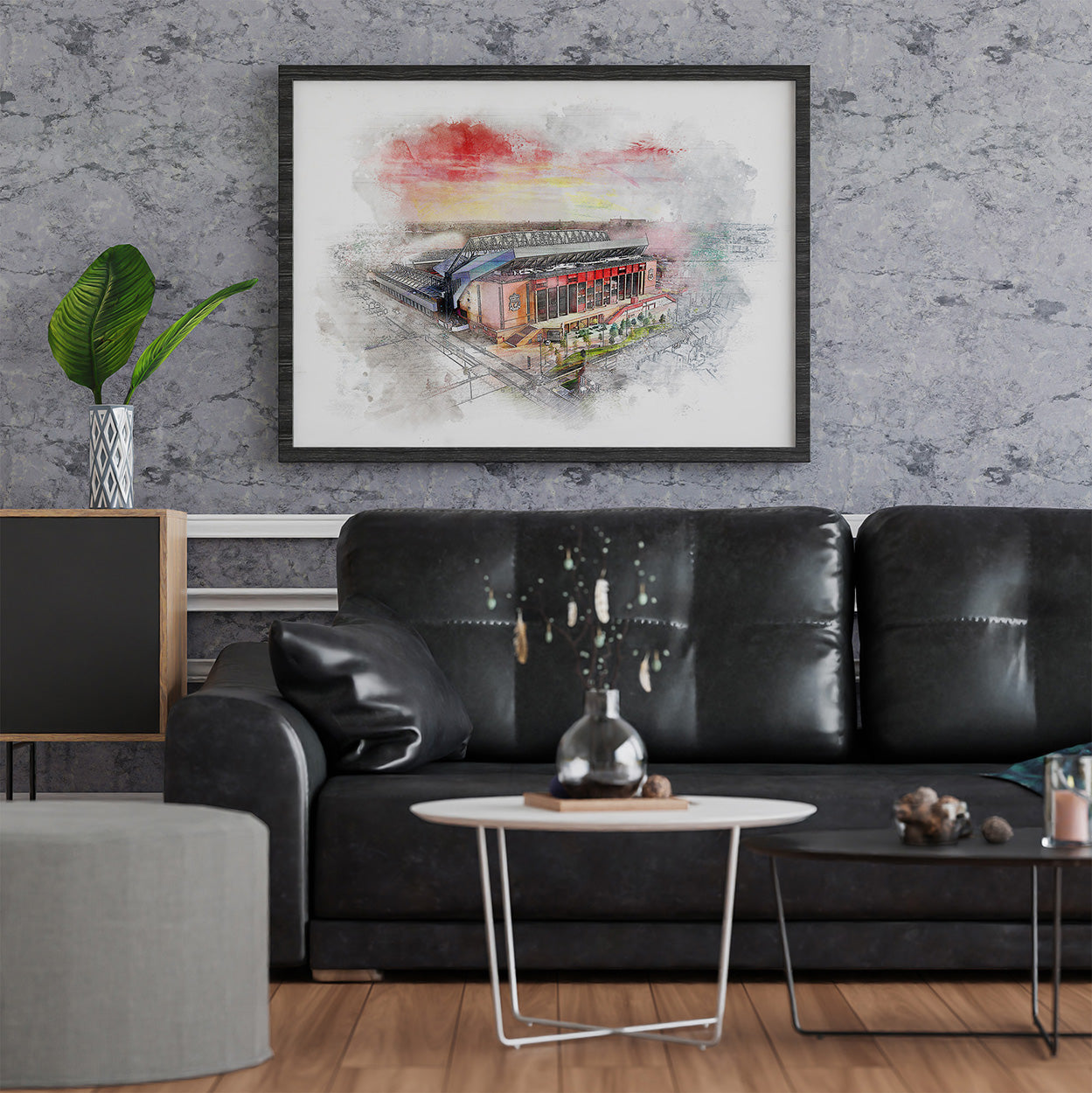 Anfield Stadium Liverpool F.C. Watercolour Illustrated Poster | LFC Stadium Print