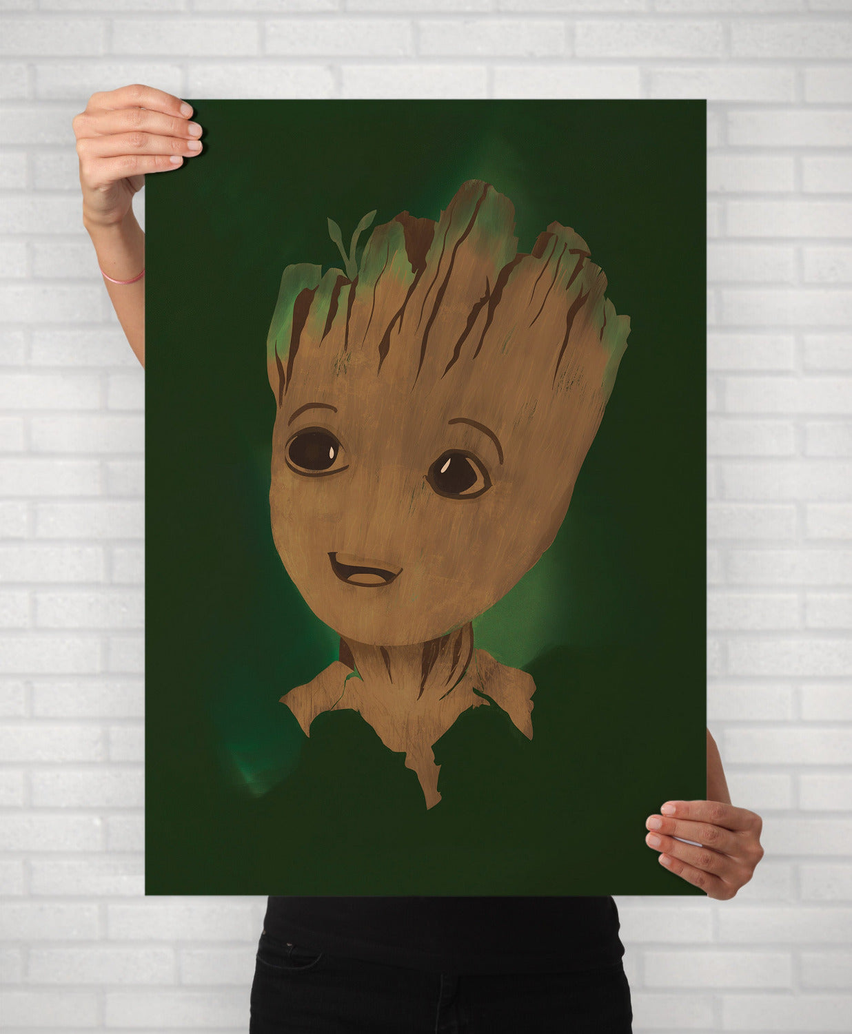 Baby Groot Illustrated Portrait Minimal Avengers Movie poster