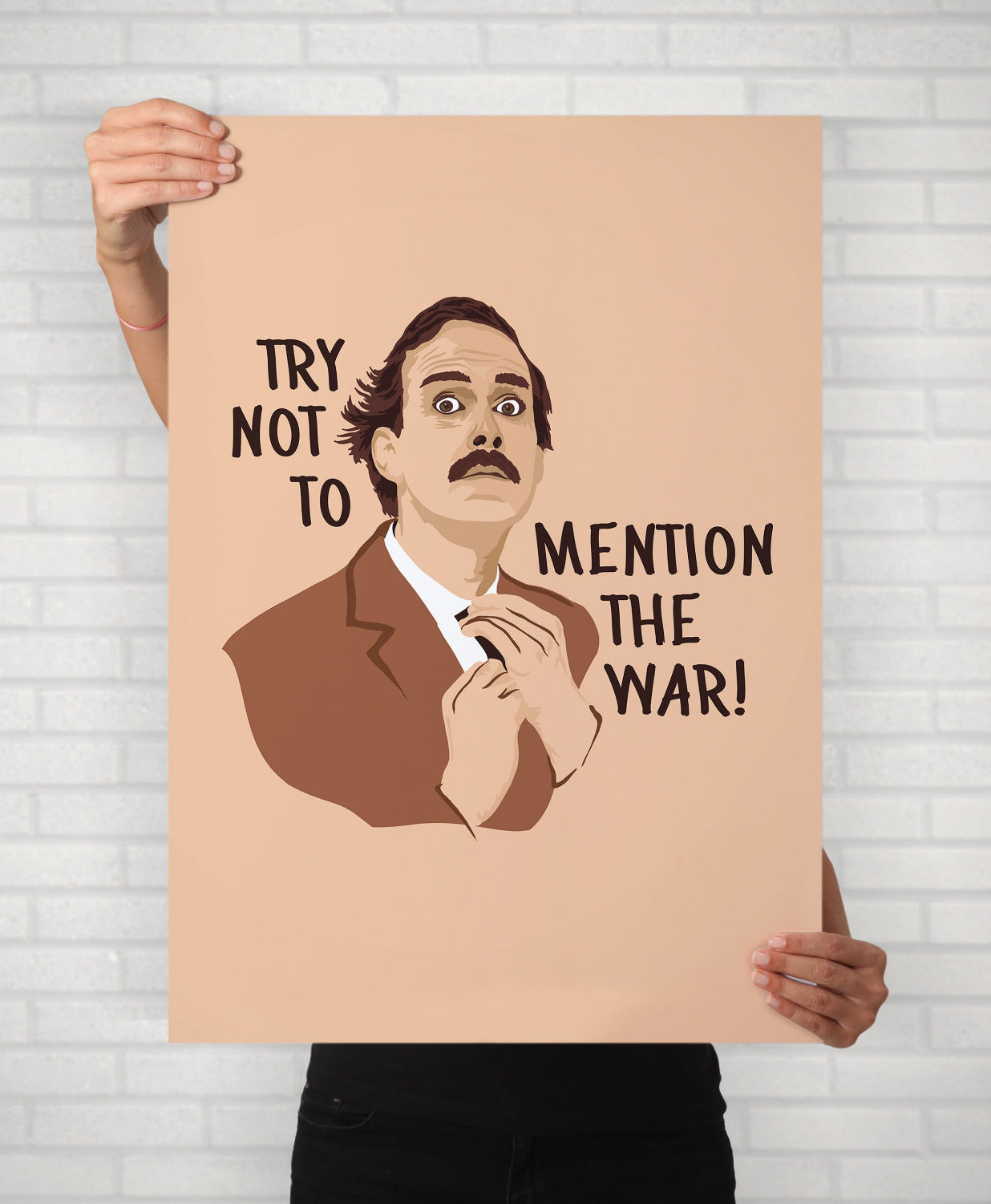 Basil Fawlty Towers Minimal Portrait Quote Illustrated Poster