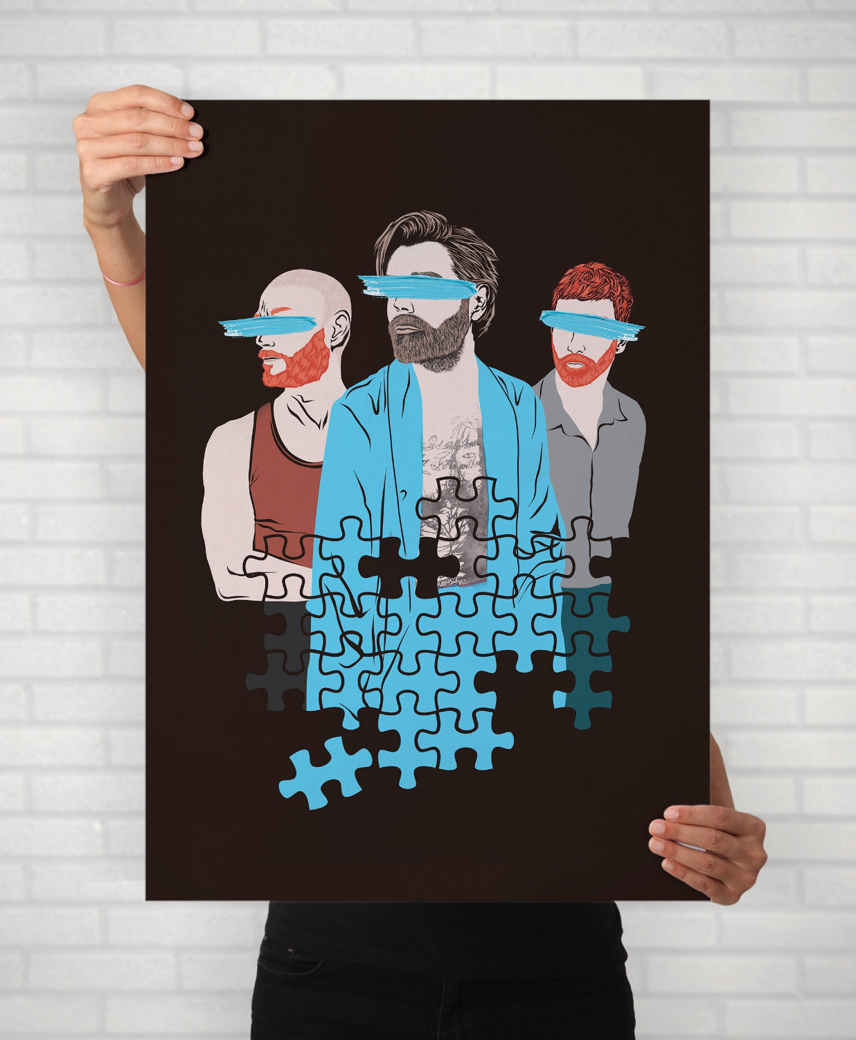 Biffy Clyro Poster | Scottish Rock Band Minimal Portrait Illustrated Print