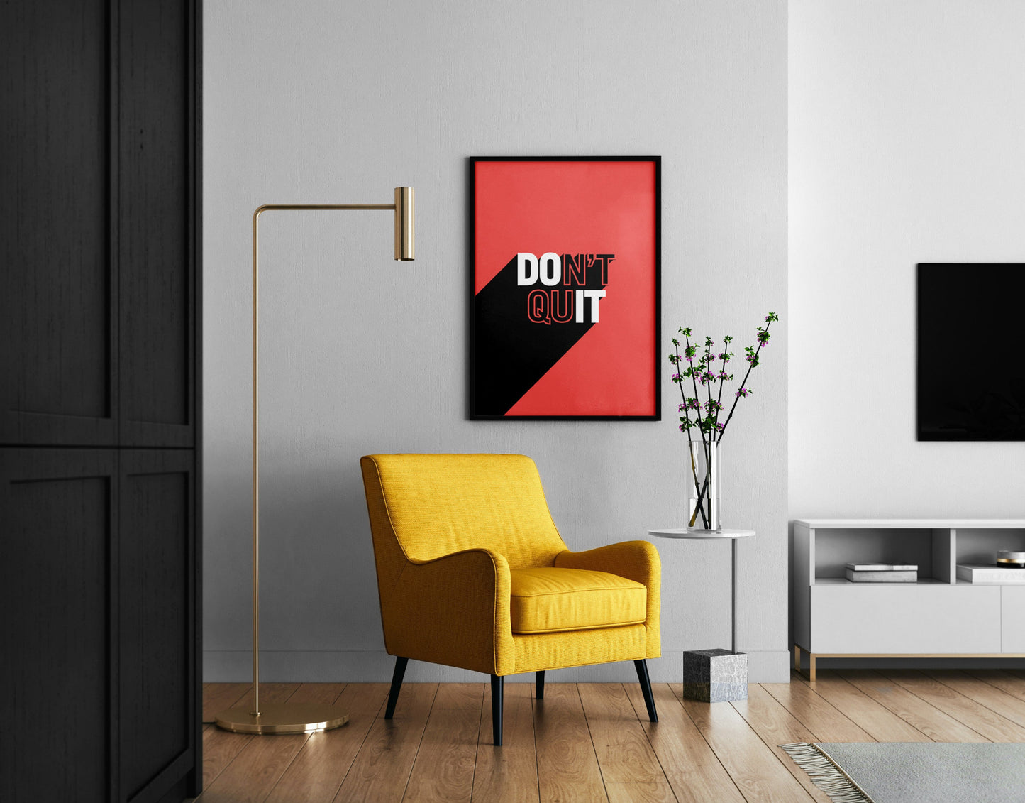 DO IT (Don't Quit) Poster | Motivational Positive Typography Illustrated Graphic Design Print