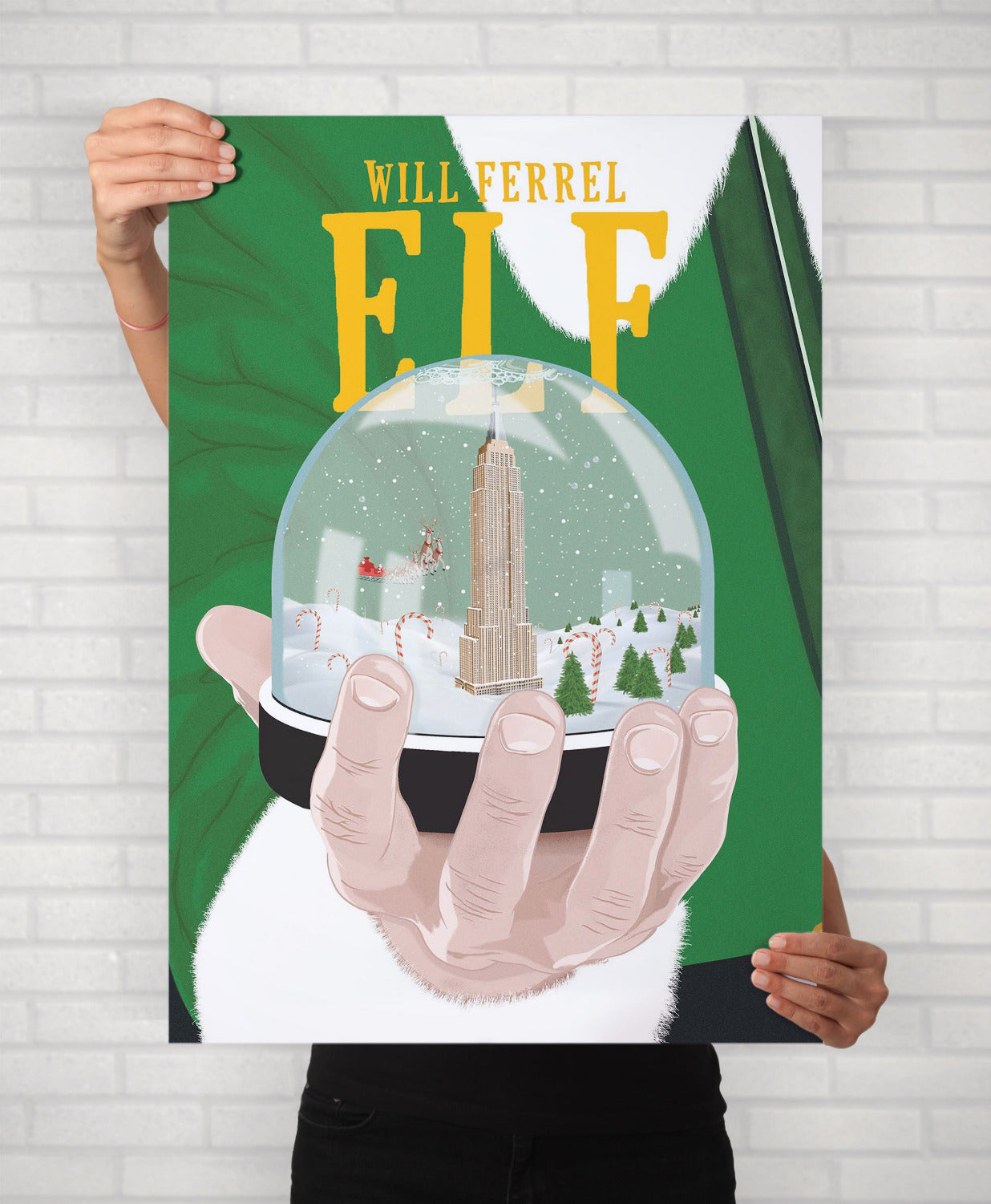 Elf Film Poster | Will Ferrell Illustrated Christmas Movie Poster