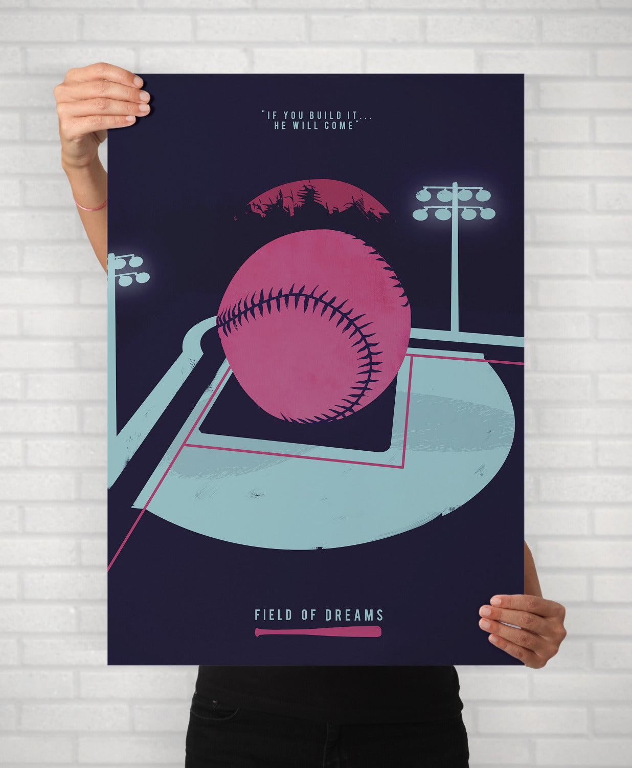 Field of Dreams Film Poster | Minimal Movie Illustrated Print | "If you build it they will come"