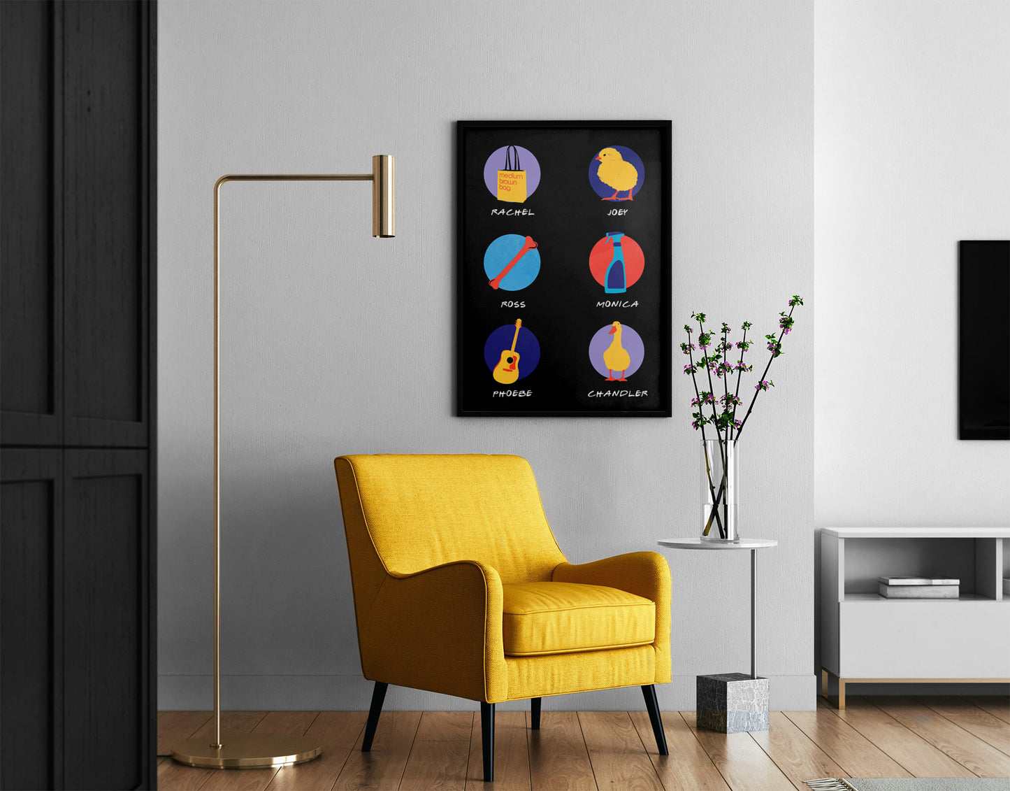 Friends Sitcom Poster 90's TV Show Illustrated Print | Friends iconic items