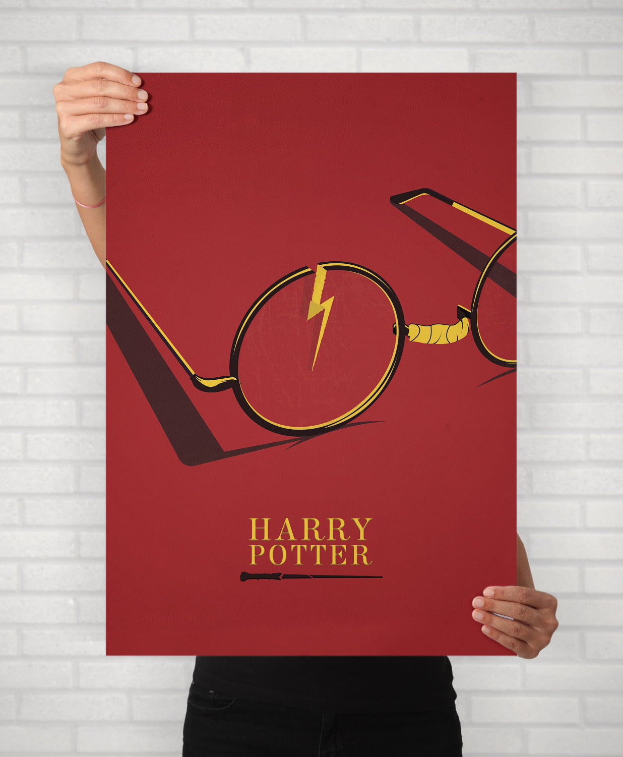 Harry Potter Poster | Alternative Minimalist Movie Poster | Lighting Bolt Scar Glasses Art