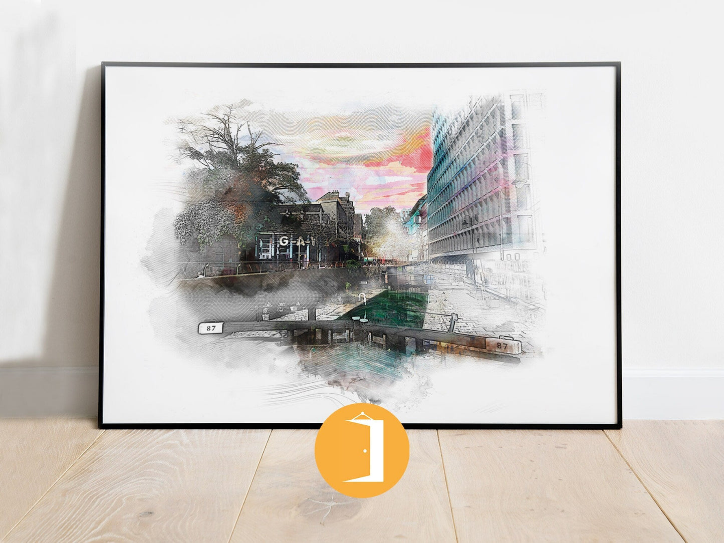 Canal Street Gay Village Manchester City Landmark Poster | Watercolour Style Illustrated Print
