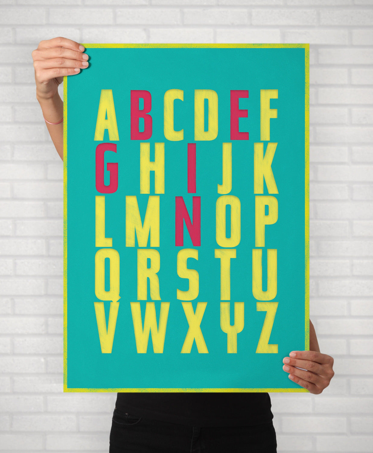 BEGIN Alphabet Motivational Poster | Typography Home Wall Art Illustrated Print