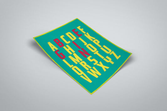 BEGIN Alphabet Motivational Poster | Typography Home Wall Art Illustrated Print