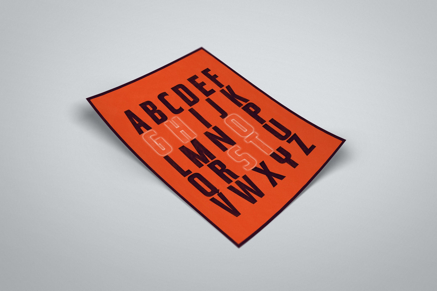 GHOST Alphabet Motivational Typography Home Wall Art Illustrated Poster