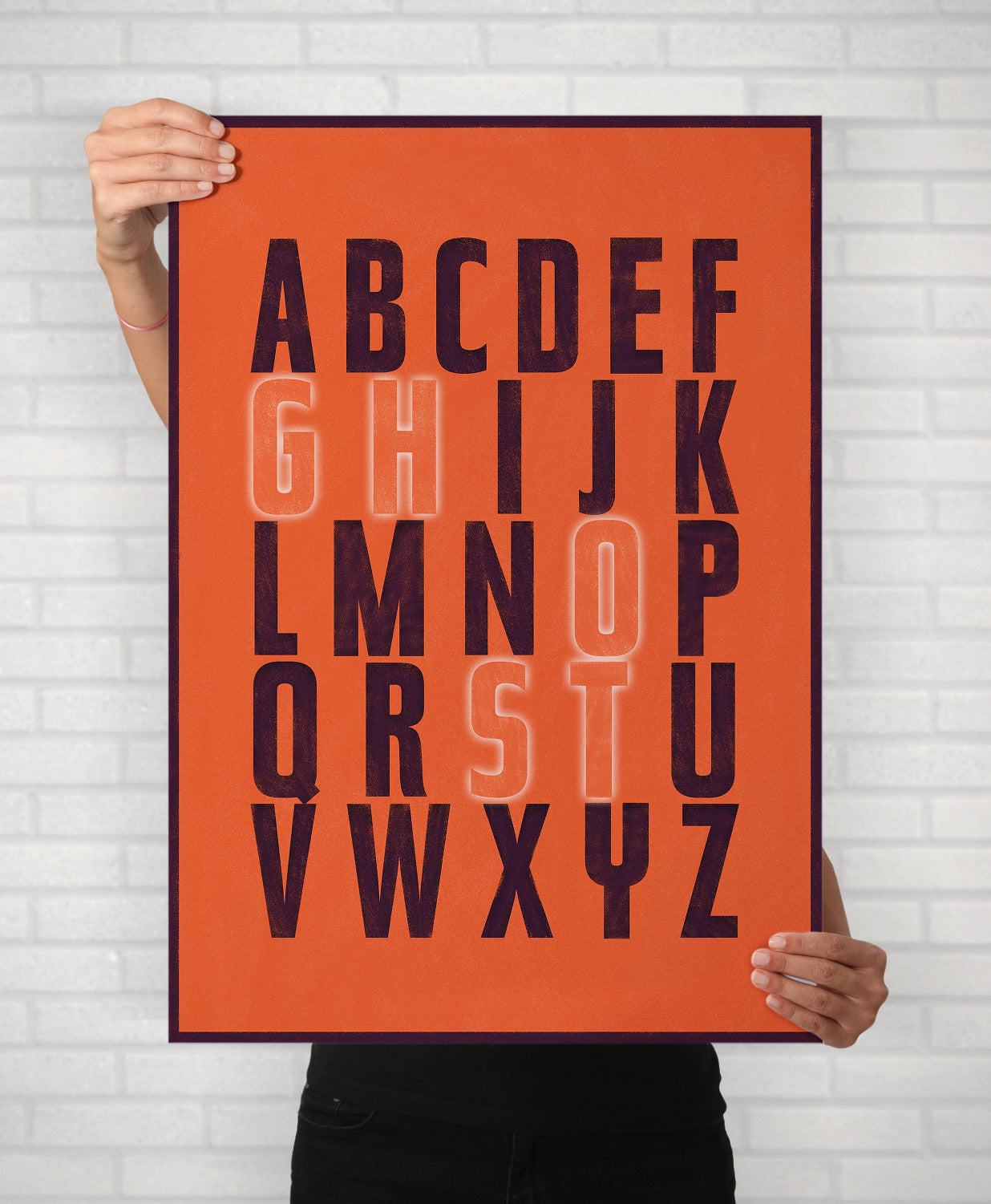 GHOST Alphabet Motivational Typography Home Wall Art Illustrated Poster