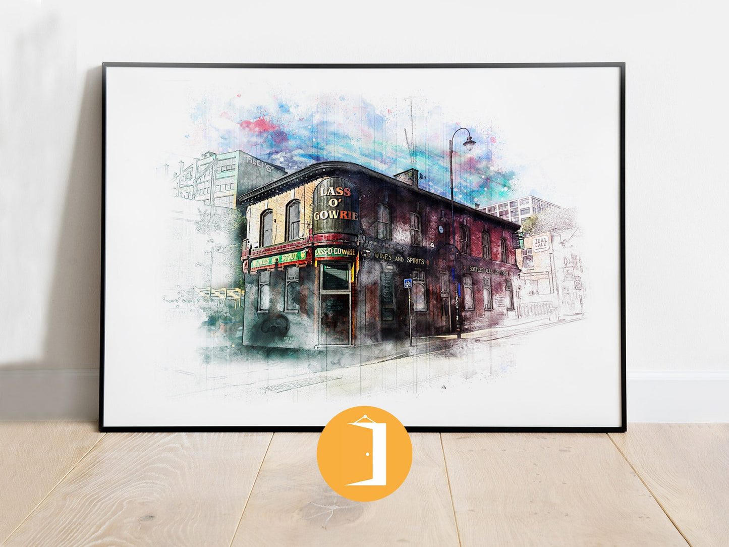 Lass O'Gowrie Manchester Art Print | Manchester Pub Watercolour Style Illustrated Poster