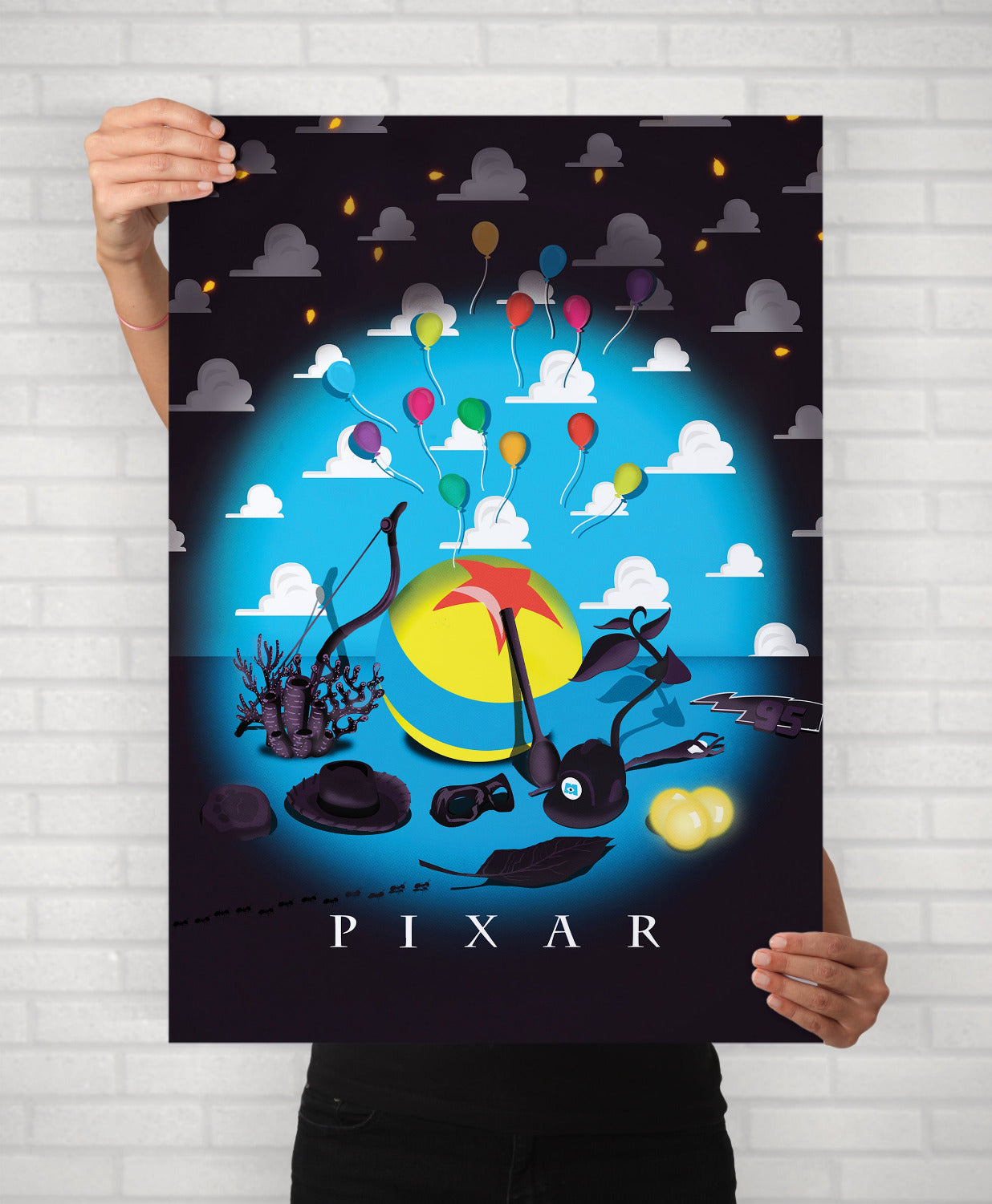 Pixar Minimal Movie Illustrated Poster