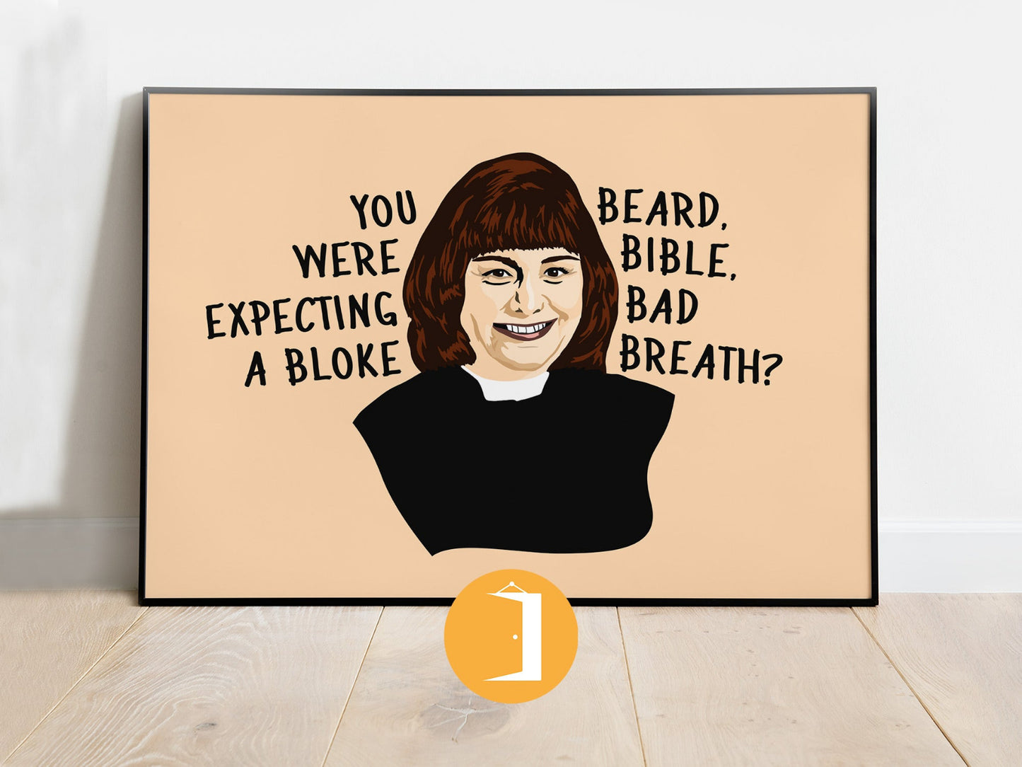Vicar Of Dibley Minimal Portrait Quote Illustrated Poster