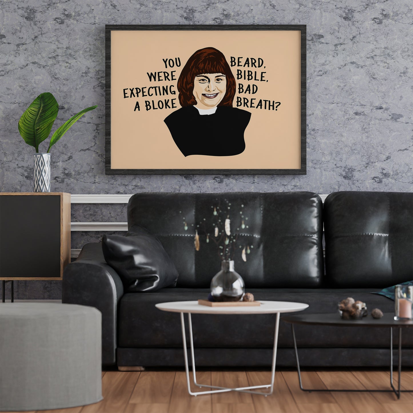Vicar Of Dibley Minimal Portrait Quote Illustrated Poster