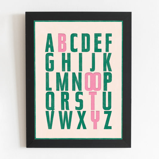 BOOTY Alphabet Motivational Typography Home Wall Art Illustrated Poster