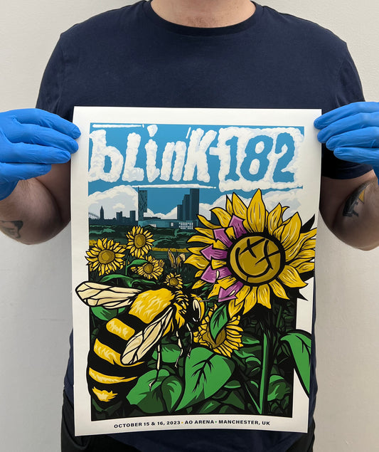 Exclusive Blink 182 2023 Tour Poster - Manchester A0 Arena - Unofficial - Mark, Tom and Travis Show