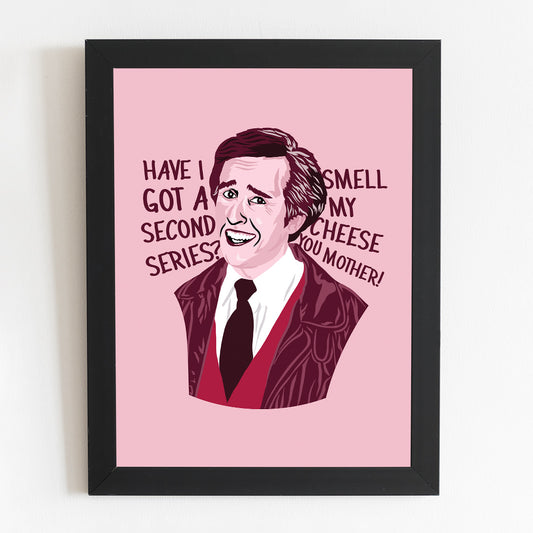 Alan Partridge Smell My Cheese Poster | Steve Coogan Minimalist Illustrated Portrait Print