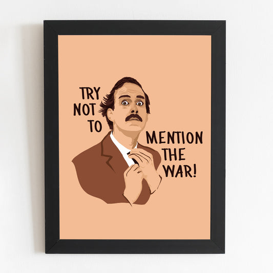 Basil Fawlty Towers Minimal Portrait Quote Illustrated Poster