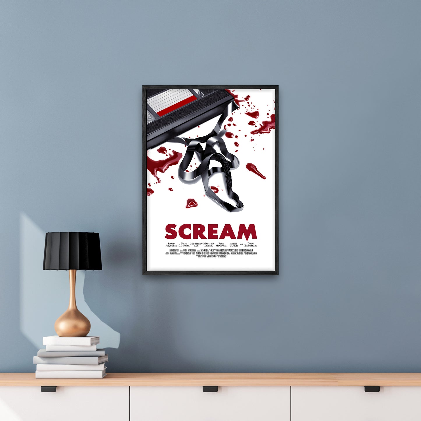 Scream Framed Poster |  Ghostface Film Art | Horror Movie Print | 1996 Steam Art