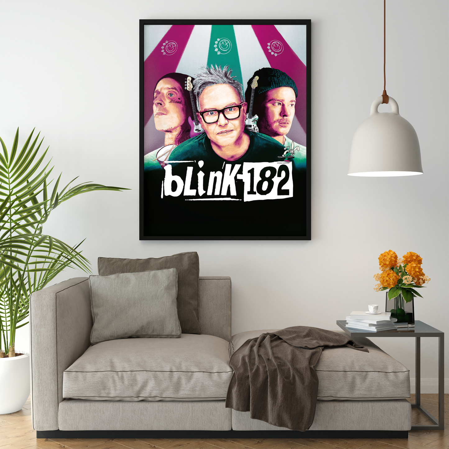 Blink 182 World Tour 2023/2024 Poster | Pop Punk Portrait | Illustrated Print | Mark, Tom and Travis Show Art