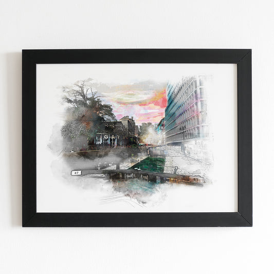 Canal Street Gay Village Manchester City Landmark Poster | Watercolour Style Illustrated Print