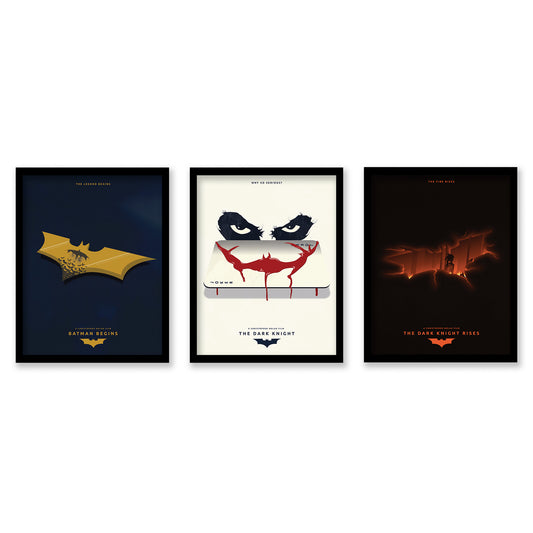 The Dark Knight Trilogy Batman Minimal Movie Illustrated Poster