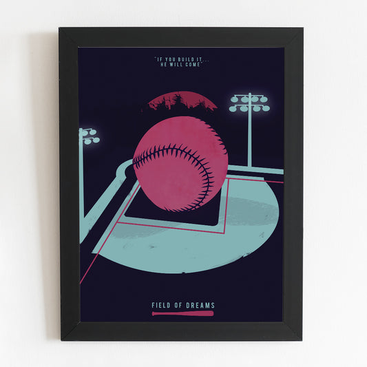 Field of Dreams Film Poster | Minimal Movie Illustrated Print | "If you build it they will come"