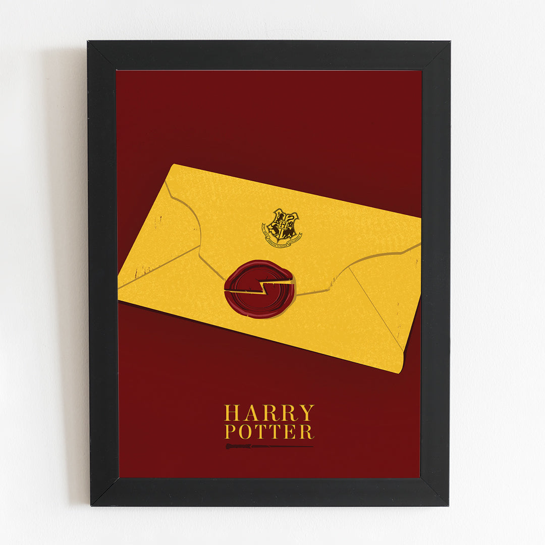 Harry Potter Poster | Hogwarts Letter Minimal Movie Illustrated Print