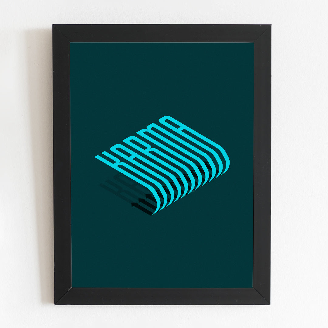 Karma Typography Minimal Illustrated Poster