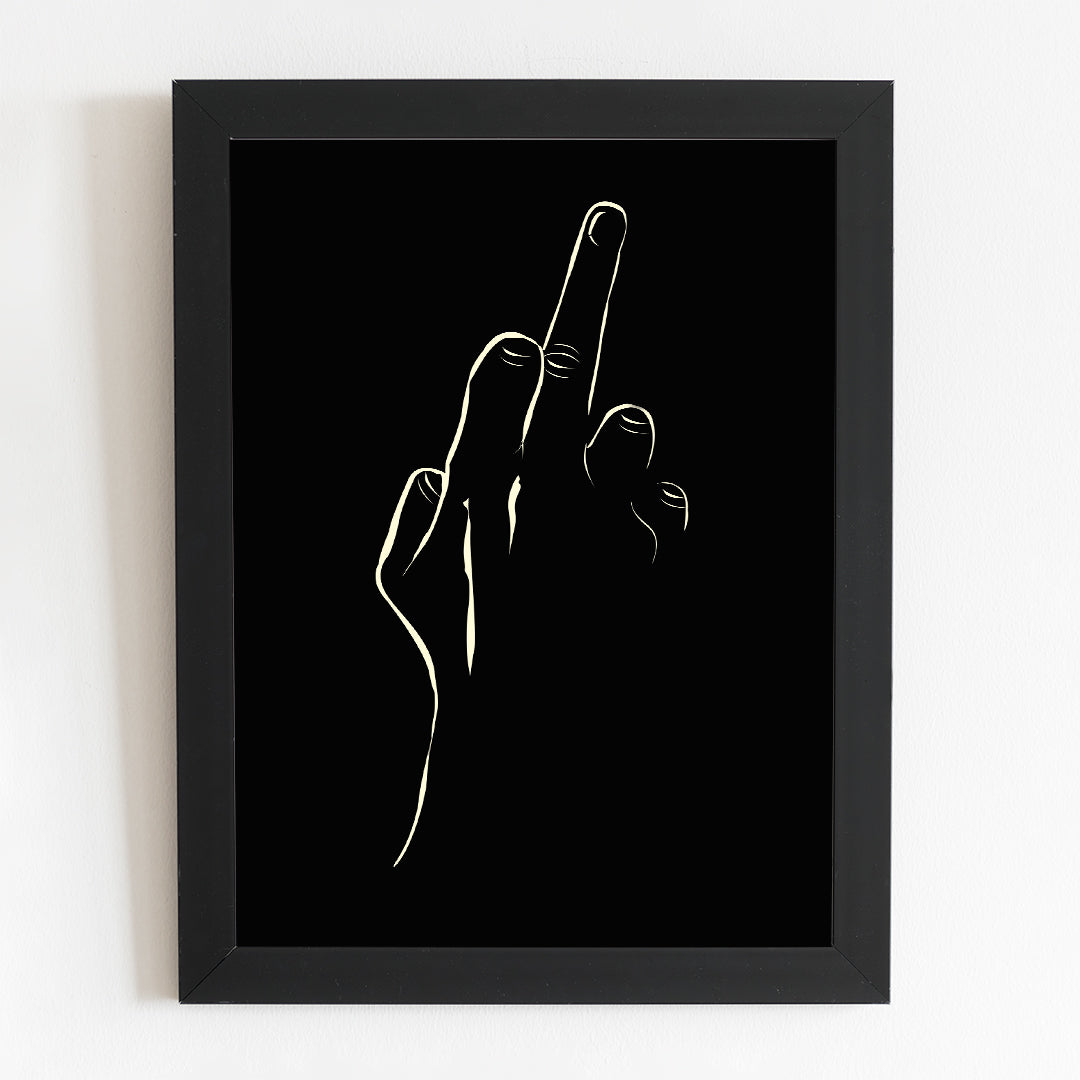 Middle Finger Illustration Illustrated Poster