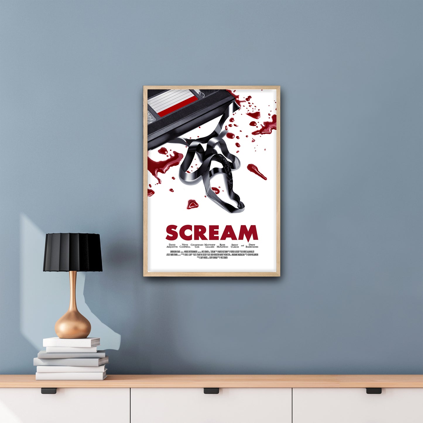 Scream Framed Poster |  Ghostface Film Art | Horror Movie Print | 1996 Steam Art